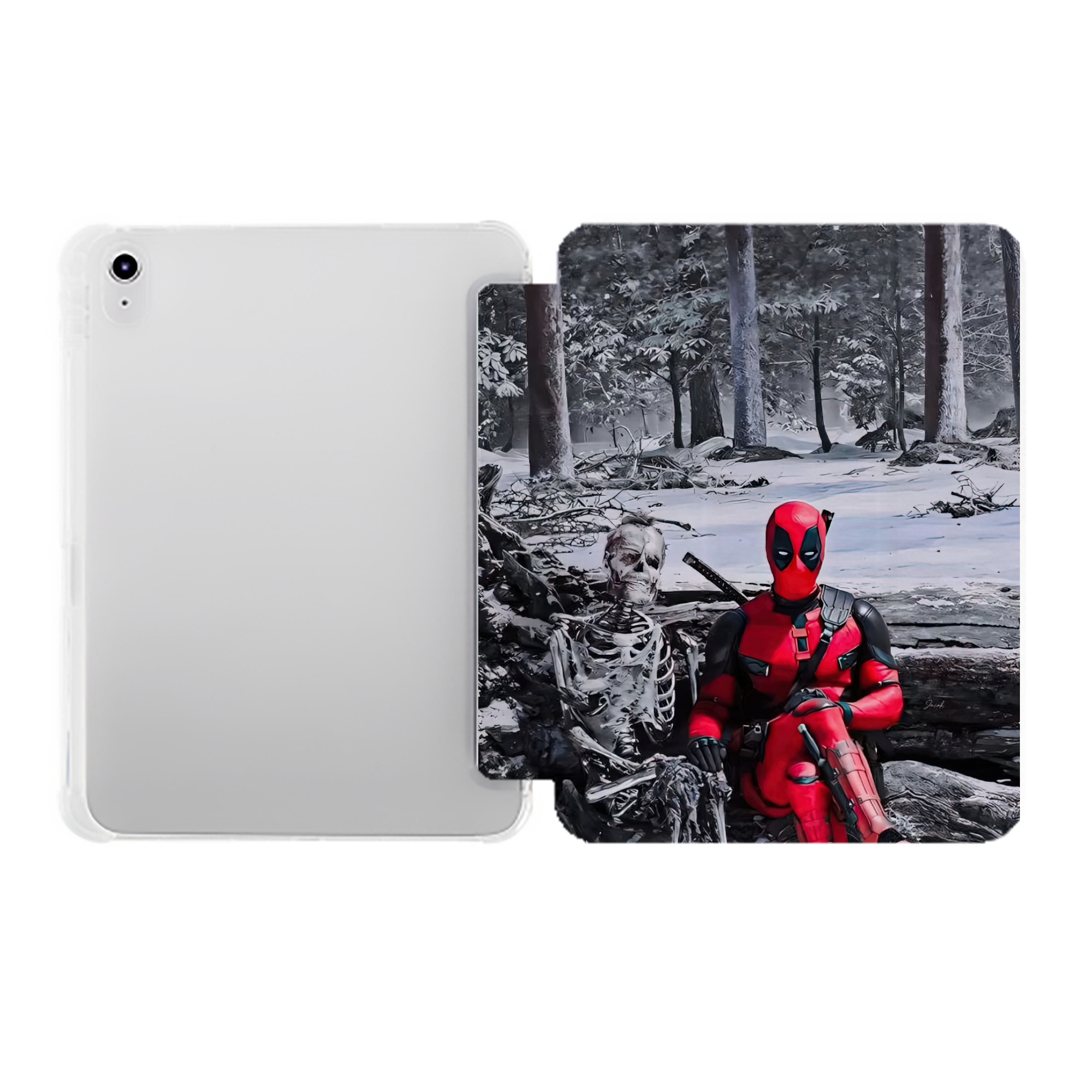 （画像用） Deadpool デッドプール IPad ケース ペン収納付き 三つ折りスタンド PUレザー×シリコン 対応機種9.5/10.5/10.9インチ